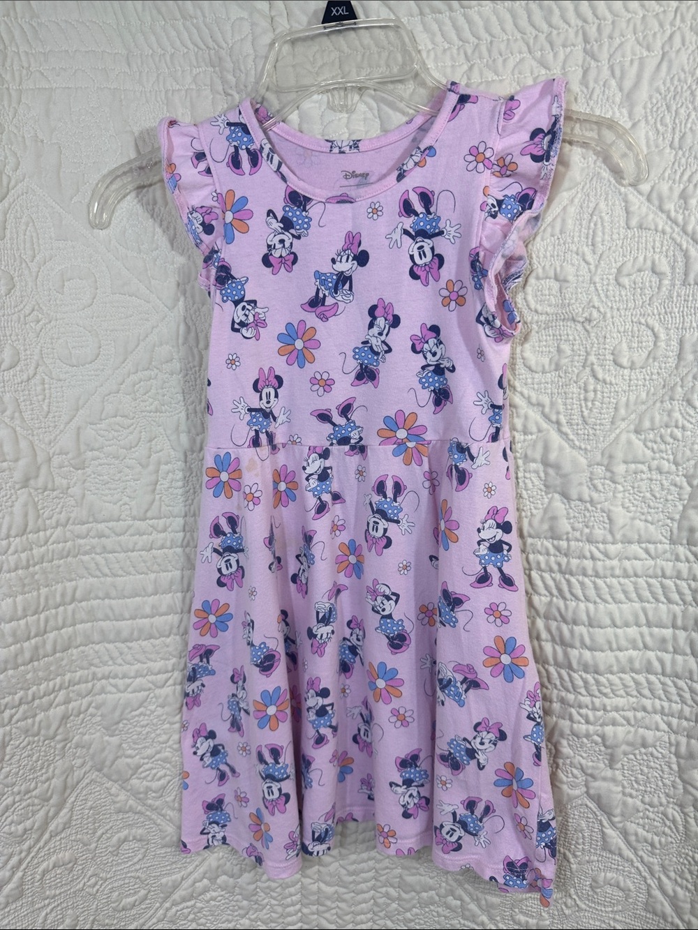 Disney Jumping Beans Size 6 Lavendar Minnie Mouse Floral Print Flutter Dress